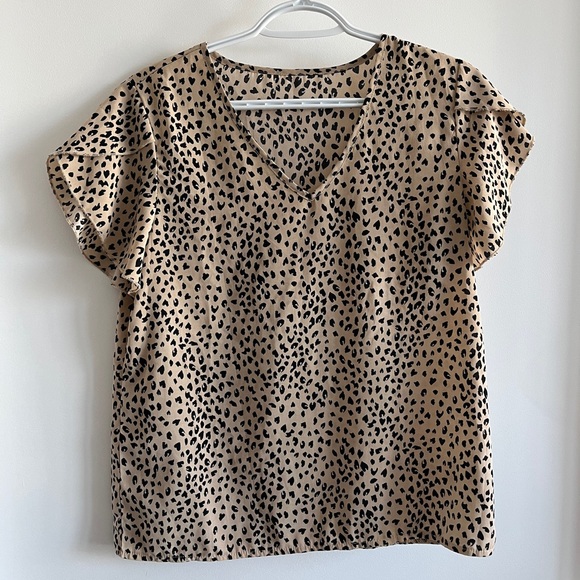 SHEIN leopard t-shirt blouse, S - Picture 1 of 3